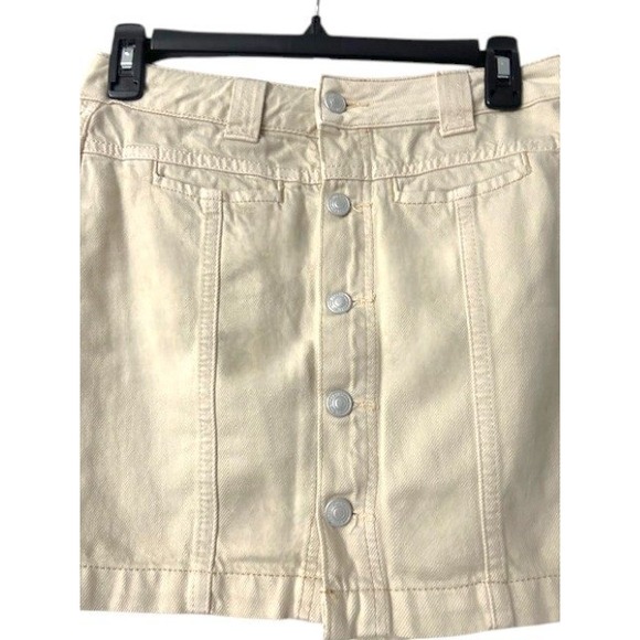 Free People We The‎ Free Midnight Sun Khaki Button Front Mini Skort Size 27 - Picture 9 of 11